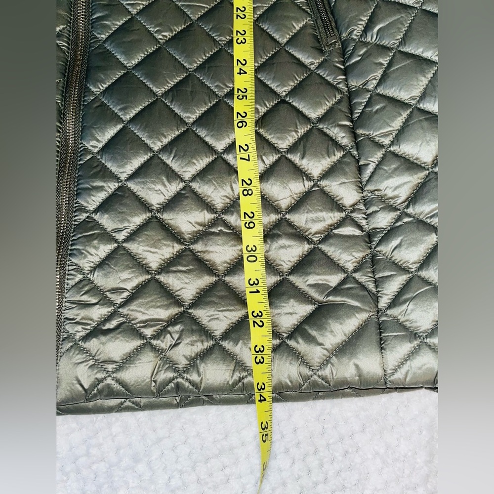 Kate Spade Quilted Hooded Sherpa Trim Coat sz L - Picture 11 of 14
